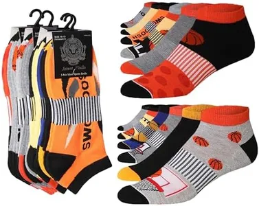 JAMES FIALLO Men's 12-Pairs Performance Low Cut Solid Slam Dunk Basketball-Inspired Colors Athletic Sport Socks, 2933-T1
