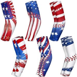 Bunnycool 6 Pairs Baseball Arm Sleeve Youth Sports Elbow Compression Baseball Arm Sleeve Sun Protection Anti Slip Sleeve(Baseball, Small)