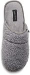 Lucky Brand Mens Sherpa Memory Foam Scuff Slippers, Slip On House Bedroom Slipper, Warm Indoor Slide, Grey, Large