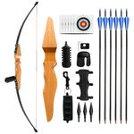 REAWOW Archery Recurve Bow and Arrows Set for Adults Takedown Bows Survival Bow Hunting Longbow Kit Right Hand Straight Bow for Beginner Outdoor Hunting Shooting Practice