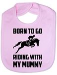 Born To Go Riding With Mummy Pony Horses Funny Feeding Bib Present Pink