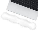 Arisase Soft Keyboard Wrist Rest Pad 14.29" Comfort Cool Silicone Gel Cushion Typing Gaming Wrist Pain Relief Support Pad for MacBook Magic Keyboard Other Keyboards Office & Home Accessories (Clear)