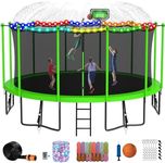 1500 LBS 16FT Tranpoline with Safety Enclosure Net, OutdoorTranpoline, Basketball Hoop, Spring Pad, Ladder, Combo Bounce Jump Tranpoline, Large-Scale Tranpoline for Adluts