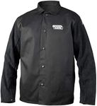 Lincoln Electric unisex adult Traditional Split Leather Sleeved Welding Jacket, Black, Large US