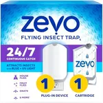 Zevo Flying Insect Trap & Cartridge - Plug in Fly Trap & Indoor Bug Catcher for Gnats, House & Fruit Flies - Mess-Free - Use in Any Room - Uses Blue & UV Light (1 Plug in Device & 1 Cartridge)