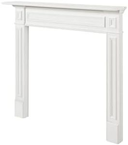 Pearl Mantels ARYB48525 Furniture for Your Fireplace, Premium Grade A MDF Mantel Surround, Crisp White Paint, Interior Opening 48" W x 42" H