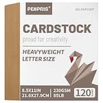 120 Sheets Brown Kraft Cardstock - 8.5” x 11” Letter Size Cover Card Stock 85lb Heavyweight Paper Thick Paper for Scrapbooking, Crafts, Business Cards, Invitations PAP03KP