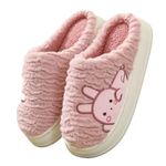 Fluffy Warm Slippers for Women and Men Cute Cartoon Rabbit Flip Flops Fur Winter Fashion Slip on for House and Bedroom Slides & Home Indoor (Purple UK-7)