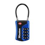Master Lock 4697D Set Your Own Numeric Combination TSA Accepted Luggage Lock, with Flexible Shackle, 1-3/8" Wide Body, 1/8" Diameter Shackle, Assorted Color