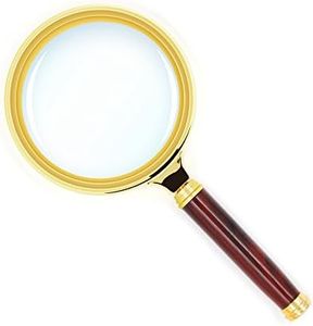 Kadaon 10X Handheld Magnifier Antique Mahogany Handle Magnifier Reading Magnifying Glass for Reading Book, Inspection, Coins, Insects, Rocks, Map, Crossword Puzzle