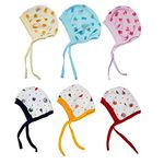 CUTE LANDINGS New Born Baby Boys and Girls Soft Double Layer Hosiery Cotton Tie Knot Cap Set/Topi/Bonnet/Hat/Beanie/Combo/Essentials/All Product (Pack of 6) (0-3 Months)