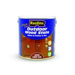 Rustins Quick Dry Outdoor Wood Satin Satin Light Oak 2.5ltrl- Durable and Weather-Resistant Finish, Fast Drying, Vibrant Color for Decks, Fences, & Furniture, Available in Many Wood Shades