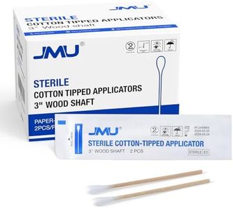 JMU Sterile Cotton Tipped Applicators 3", 200 Count Sterile Cotton Swabs, Wood Shaft Medical Swabs