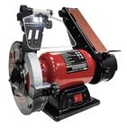 LUMBER JACK 150mm Bench Grinder with 50mm Belt Sander & LED Work Light 400W, Adjustable Tool Rests and Spark Guard