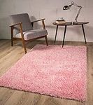 The Rug House Thick Modern Small Medium Soft Anti Shed Luxury Vibrant Shaggy Rugs (Baby Pink 60x110cm)