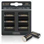 POWEROWL - CR2 3V Lithium Battery, Pack of 6, High Capacity CR2 3 Volt Batteries Cell for Use in Sensors, Photo Flash and Flashlights