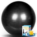 SK Depot™ Exercise Ball 68-75cm (XL) Grind Arenaceous Extra Thick Yoga Ball Chair Black