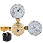 ATPEAM Argon CO2 Regulators Gauges | Gas Welding Regulator CGA580 Compatible with Miller Lincoln Mig Tig Weld 0-4500PSI / 0-10BAR 2" Dual-Gauges Female 5/8" and Male 9/16" Outlet
