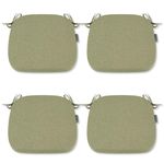 Comfortable Chair Cushion With Ties - 40x42x4cm - Indoors/Outdoors Seat Pads Cushion Pad - For Dining, Living Room, Garden, Patio, Office Chairs – Thick Portugal Fabric – (Pistachio, Pack of 4)