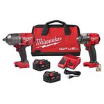 Milwaukee 2988-22 M18 Fuel 1/2 -inch High-Torque Impact Wrench and 3/8 -inch Mid-Torque Impact Wrench Auto Combo Kit