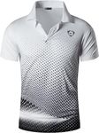 jeansian Men's Sport Outdoor Quick Dry Short Sleeves Polo Tee T-Shirt LSL195 WhiteBlack L