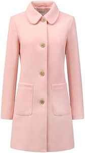 Allegra K Women's Turn Down Collar Single Breasted Winter Outwear Trench Coat Pink Medium