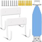 RIUOTA 2 Pack Ironing Board Wall Mount Ironing Board Hanger Wall Mount for Laundry Rooms,White