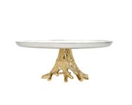 Godinger Cake Plate, Cake Stand, Pastry Stand, Dessert Plate, White Marble Gold Stand, 12in