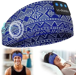 LC-dolida Sleep Mask with Bluetooth Headphones, Painting Sleep Headphones Bluetooth Headband for Sleeping Sports Sleep Mask for Side Sleeper, Best Gift and Travel Essentials