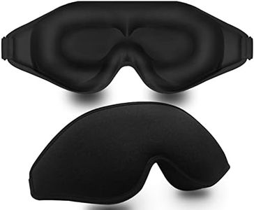 Sleep Mask, 3D Deep Contoured Eye Covers for Sleeping, 99% Block Out Light Eye Mask, Zero Eye Pressure Cup Blindfold for Men Women, with Adjustable Strap for Sleeping, Yoga, Traveling (Black)