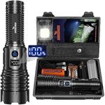 Shadowhawk Torches LED Super Bright Rechargeable, Flashlight 500000 Lumens XHM77.2 Torches Battery Powered, Powerful Tactical Flash Light Torch, USB Hand Torch for Dog Walking Camping Emergency Gift