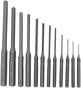 Grace USA GRRS12 Professional Steel Roll Pin Punch Set with Vinyl Pouch, Gunsmith Tools & Accessories, 12 Piece, Black