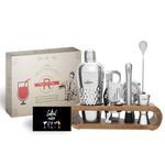Bar Set for Drinks Home - Premium Cocktail Shaker Set with Bar Accessories for Home, 11 Pcs Cocktail Set with Stand, BarKit for Gift
