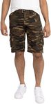 X RAY Mens Cargo Shorts Camo & Solid Colors 12.5" Inseam Knee Length Classic Fit Multi Pocket (Big and Tall Shorts for Men), Double Stitch Brown Camo, 36