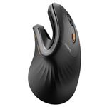 ProtoArc EM11 NL Ergonomic Mouse, Wireless Vertical Mouse Rechargeable Optical Mice with Multi-Device (Bluetooth + Bluetooth + USB Connection), 3 Adjustable DPI for Computer, iPad, Mac, Windows Black