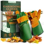 DIY Doctor - 1x Pair Unisex Leather Heavy Duty Gardening Gloves for Men and Women - Leather Work Gloves - Large Warm Thorn Proof Garden Gloves for Men and Ladies - One Size Fits All