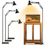 Hypool Extra Tall Reptile Heat Lamp Floor Light Stand Fits E26/E27 Bulbs (Not Included) 250W Max Wire Adjustable Swing Arm Terrarium Stand Reptile Plant Light Fixture Lamp Holder…