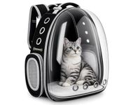 Foodie Puppies Astronaut Transparent Pet Carrier Backpack - (40L x 35W x 24H cm) for Travel, Hiking, Designed with Breathable Space, Ventilated, Airline-Approved, Sturdy Pad for Puppies & Cats