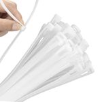 Hian Reusable Nylon Zip Ties for Home, Office, and Outdoor Use - Adjustable, Strong, and Durable Cable Organizers for DIY Projects and Cable Management (White, 6-Inch, Pack of 100)