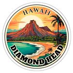 Diamond Head Beach Park Sticker Hawaii Nature Camp Decal Vinyl Small Waterproof for Water Bottle Mug Passport Book Scrapbook Notebook Laptop Tumbler Skateboard Computer Phone Size 4" Funny Gift