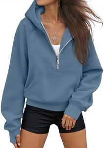 AUTOMET Womens Hoodies Fleece Fall Fashion Outfits Workout Sweatshirts Y2k Winter Zip Up Jackets Oversized Tops Clothes 2026 Blue M