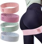 Chamgeco Fabric Resistance Bands for Working Out, 4PCS Booty Bands for Women Men Exercise Bands Resistance Bands for Legs and Butt Yoga Pilates Rehab, Fitness Elastic Bands Hip Thigh Glute Bands Set