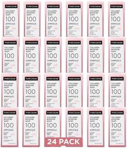 PUREGRAM Collagen Booster Shot 100 Ampoule 24 Pack (9.74 fl oz Total) – Micro Spicule Serum with Collagen, Bakuchiol & Peptides for Smooth & Elastic Skin, Korean Skincare