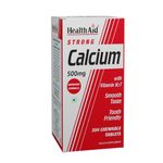 HealthAid Calcium 30 Vegetarian Chewable Tablets | With Vitamin D3 & Vitamin K27 | Help In Joint Support, Strong Teeth & Bones Health, Muscles Support | For Women and Men