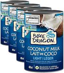 Blue Dragon, Light Coconut Milk, Reduced Fat, Less Calories, No Additives, Non GMO, 400ml (Pack of 4)