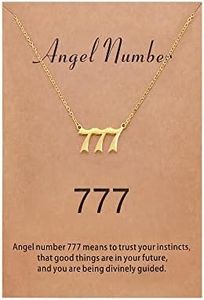 Sunique Angel Number Necklace for Women 777 Necklace Numerology Jewelry Gifts for Women Gold Plated