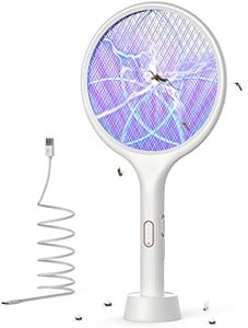 YISSVIC Electric Fly Swatter 4000V Bug Zapper Racket Dual Modes Mosquito Killer with Purple Mosquito Light Rechargeable for Indoor Home Office Backyard Patio Camping