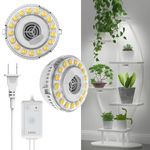 SANSI Puck Grow Light, LED Plant Light for Indoor Plants Full Spectrum Grow Lamp 10W (150 Watt Equiv), Small Hanging Plant Lamp with Timer Auto On Off 4 8 12 Hrs, 4-Level Dimmable for Plant Shelf