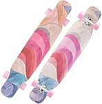 HanPiaoLiang Longboard Skateboards, Beginner Adults Boys Girls Dance Skate Board Complete Cruiser, 42.5 * 9.3 Inches,Dancing Longboard Maple Wood Outdoors Freeride For Youths Adults Kids