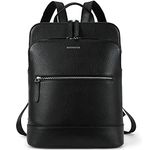 BOSTANTEN Laptop Backpack Purse for Women Genuine Leather Travel Backpack College Casual Bag Multi-pocket Black